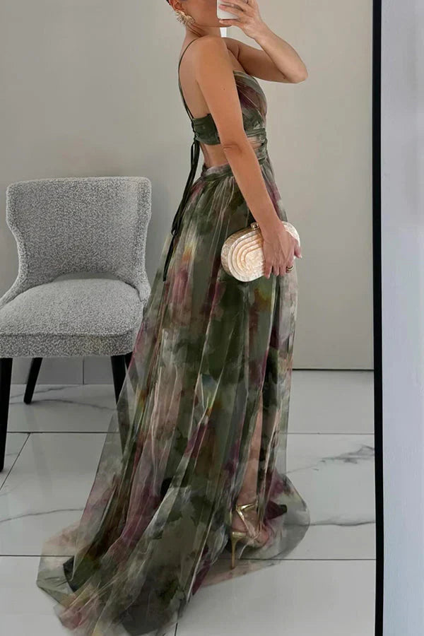 Robe Formelle Sans Manches Romantique pour Femme – Robe de Soirée Élégante Drapée Doucement & Robe de Mariée Invité