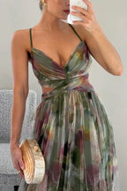 Robe Formelle Sans Manches Romantique pour Femme – Robe de Soirée Élégante Drapée Doucement & Robe de Mariée Invité