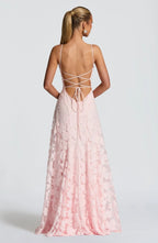 Robe de cérémonie sans manches en jacquard floral maxi pour femme – Briar