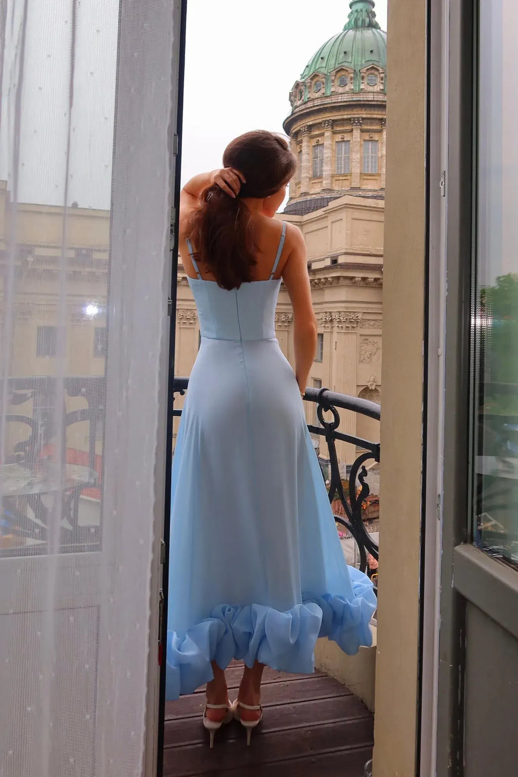Robe de Mariage Sans Manches Midi pour Femme Silhouette Fluide Taille Définie Légère Polyvalente – Heather
