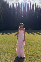 Ärmelloses, ausgestelltes Maxikleid für Damen – Hochzeitsgast, Gartenparty, Zeremonie, Abendgala – Odessa Rosé Puder