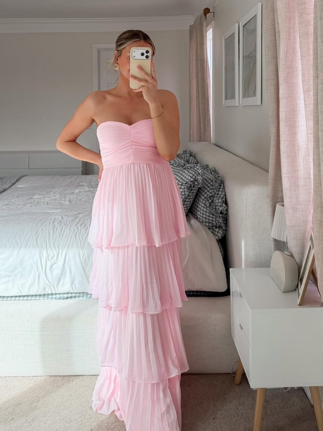 Ärmelloses, ausgestelltes Maxikleid für Damen – Hochzeitsgast, Gartenparty, Zeremonie, Abendgala – Odessa Rosé Puder