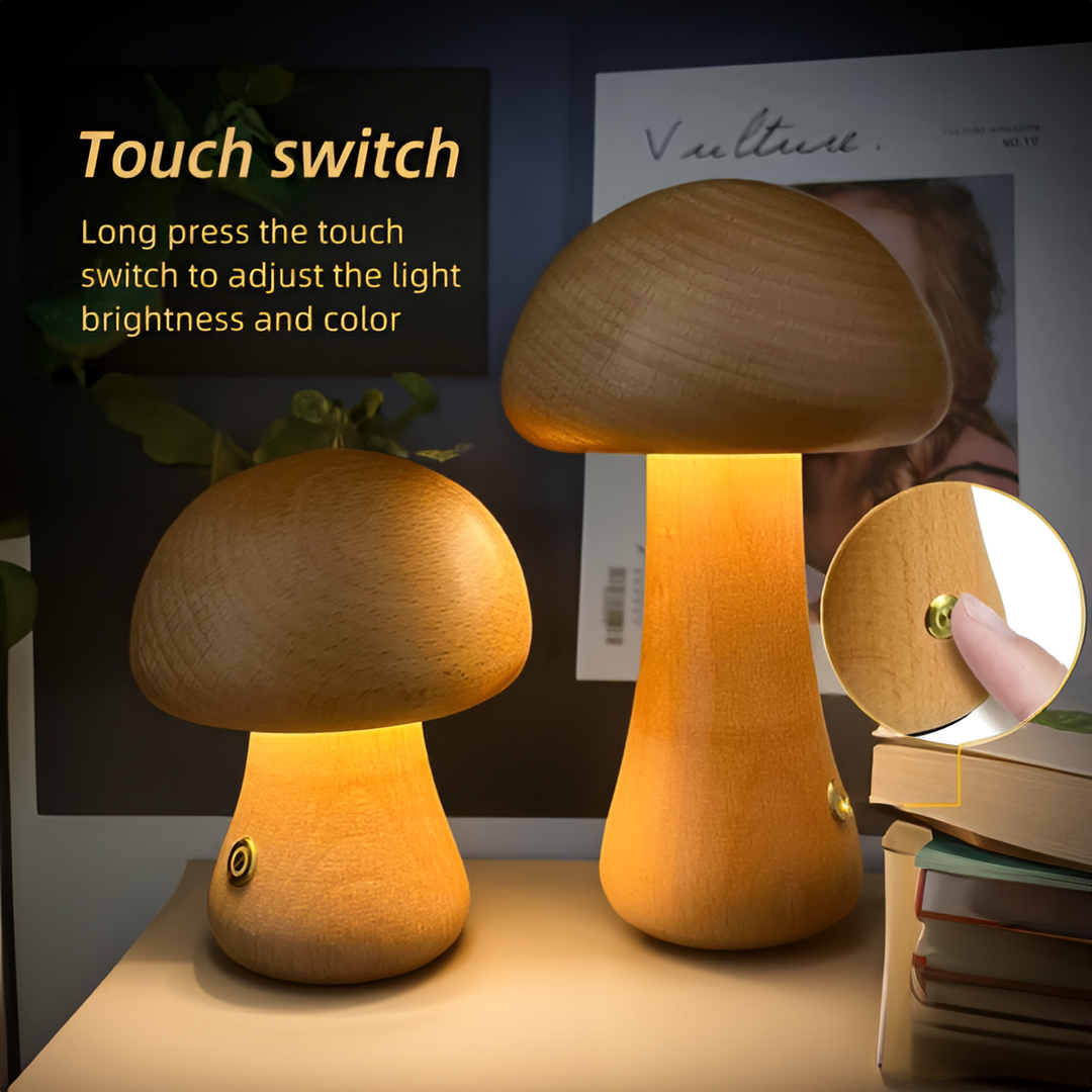 Lampe de Table LED en Bois avec Contrôle Tactile