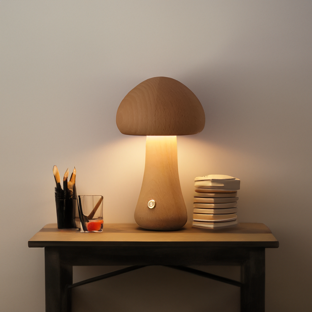 Lampe de Table LED en Bois avec Contrôle Tactile