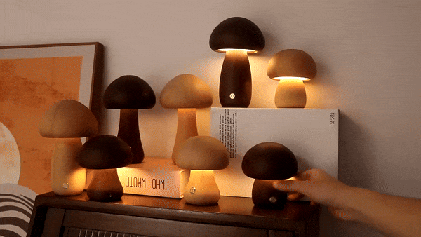 Lampe de Table LED en Bois avec Contrôle Tactile