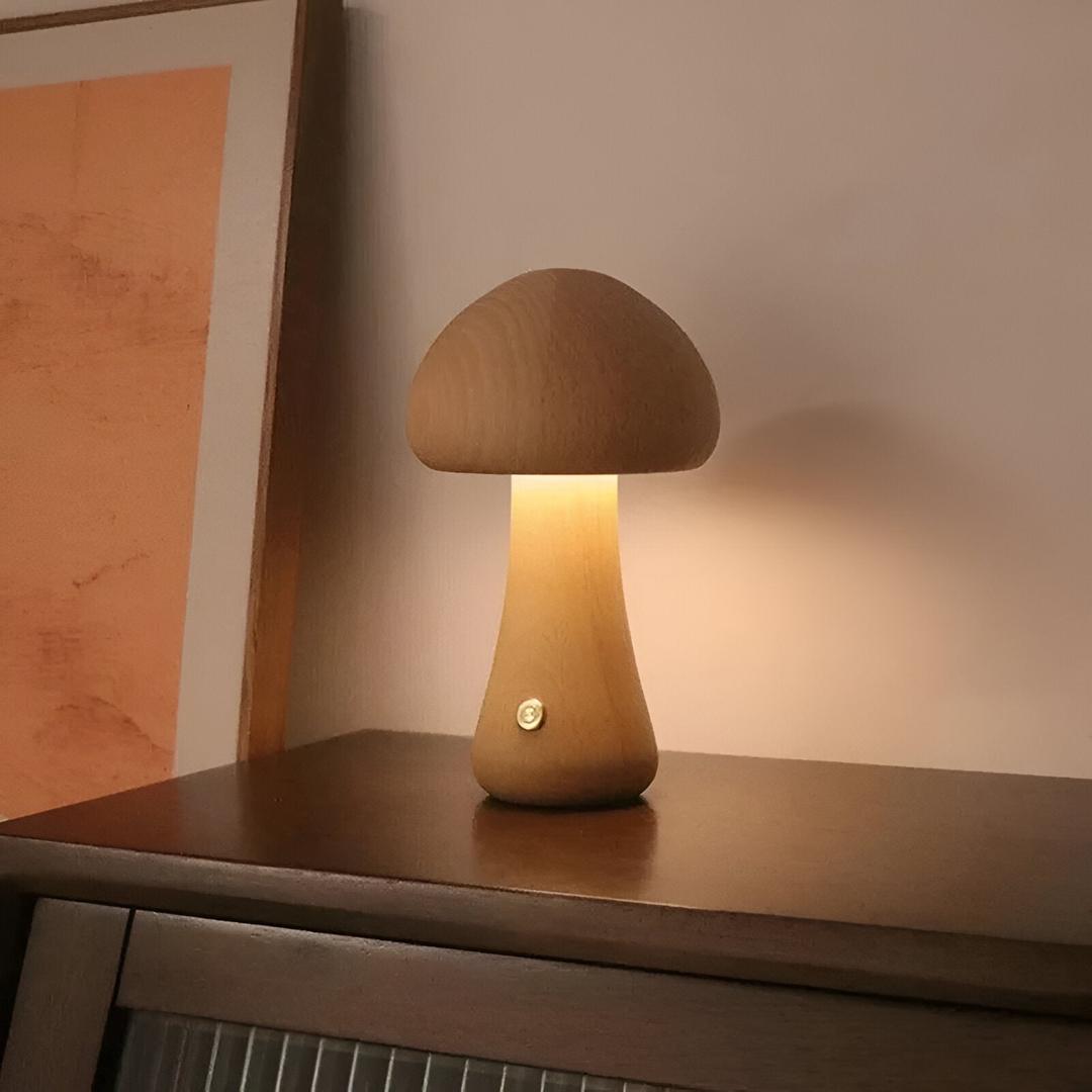 Lampe de Table LED en Bois avec Contrôle Tactile