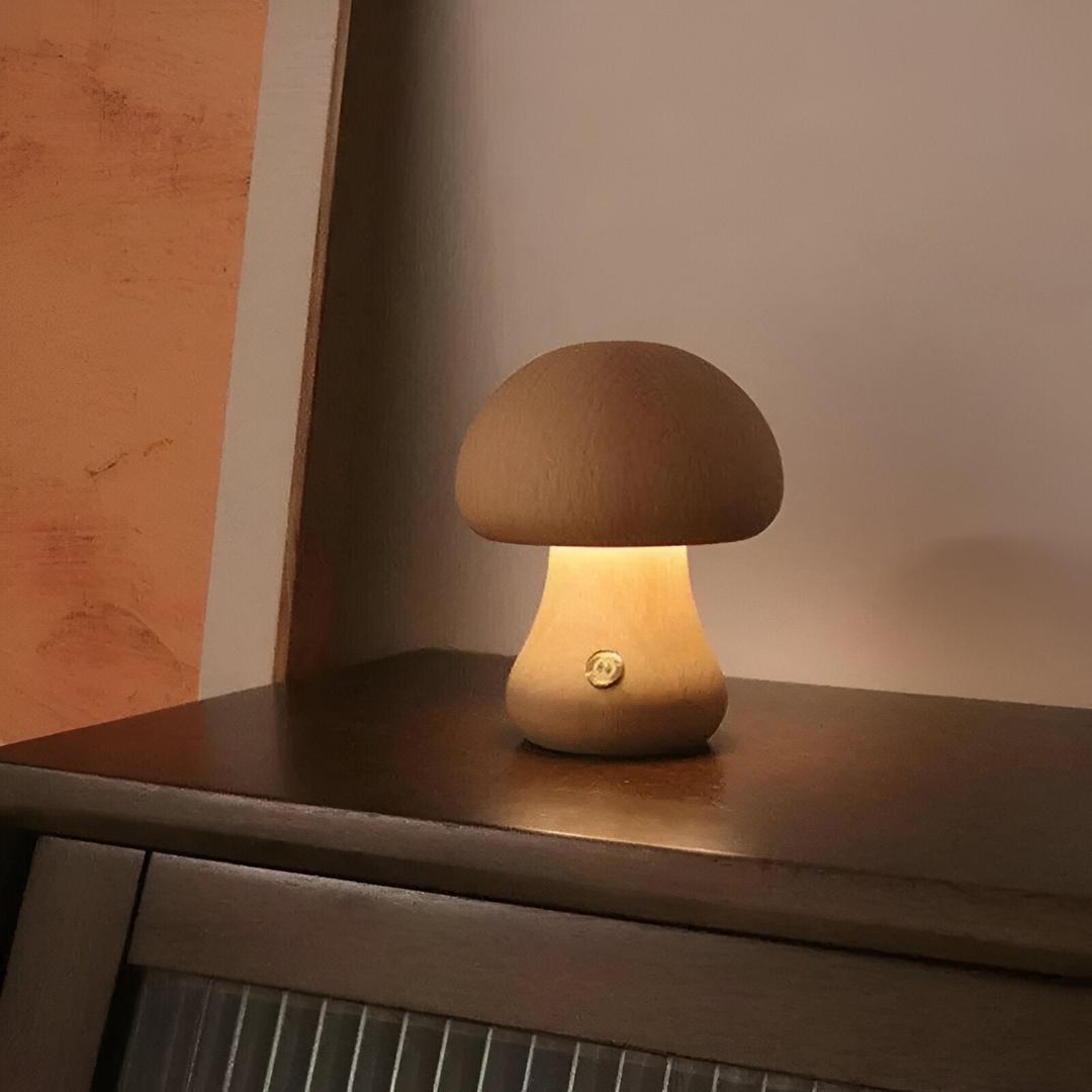 Lampe de Table LED en Bois avec Contrôle Tactile