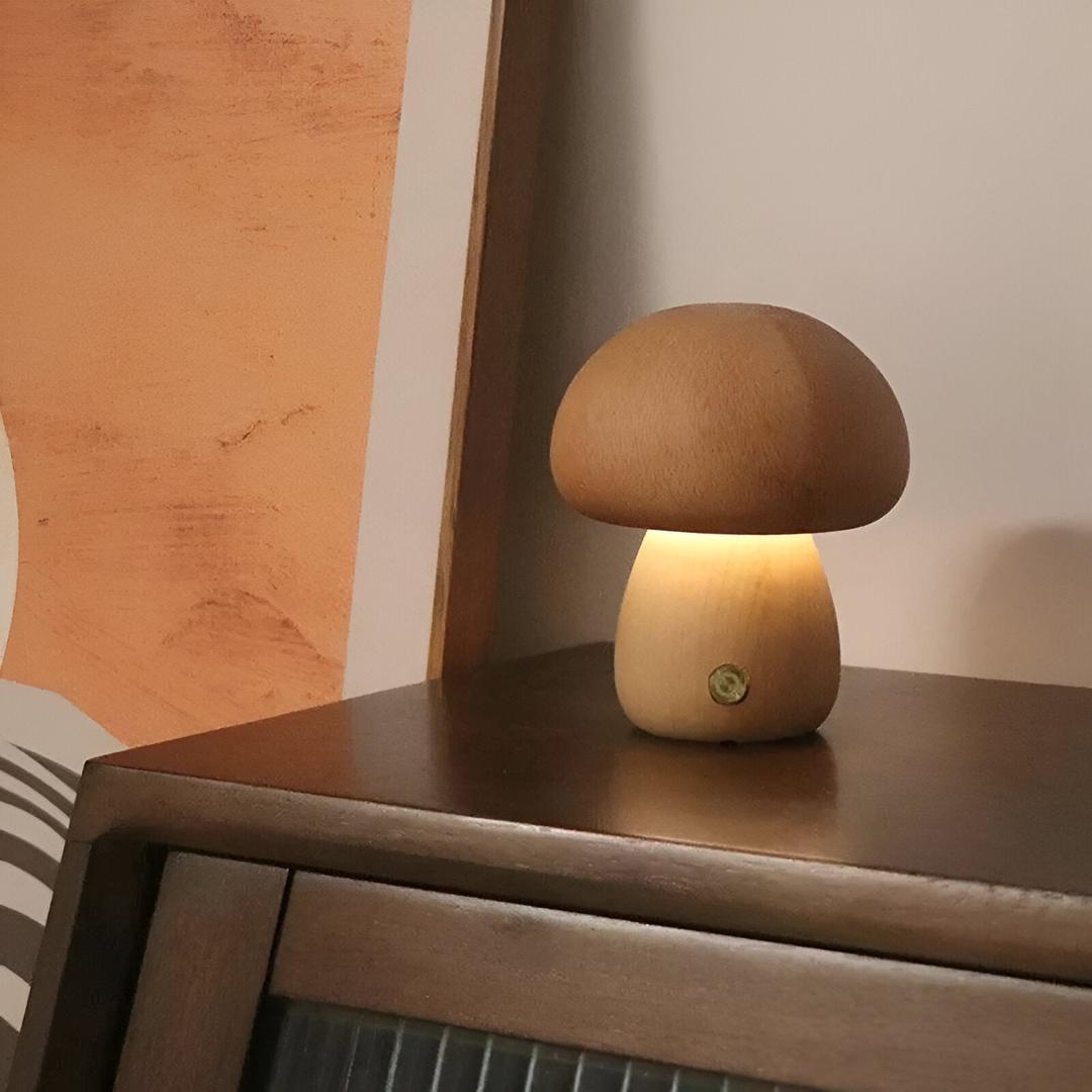 Lampe de Table LED en Bois avec Contrôle Tactile