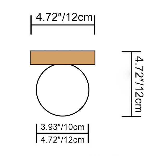 Minimalistische LED-Wandlampe Nachttisch Transparentes Glas Lampenschirm Poliertes Eisen Beige – Klein Einfach