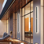 Wasserdichte Außen-Wandlampe Linear Matt-Schwarzes Acrylpaneel – Vynn