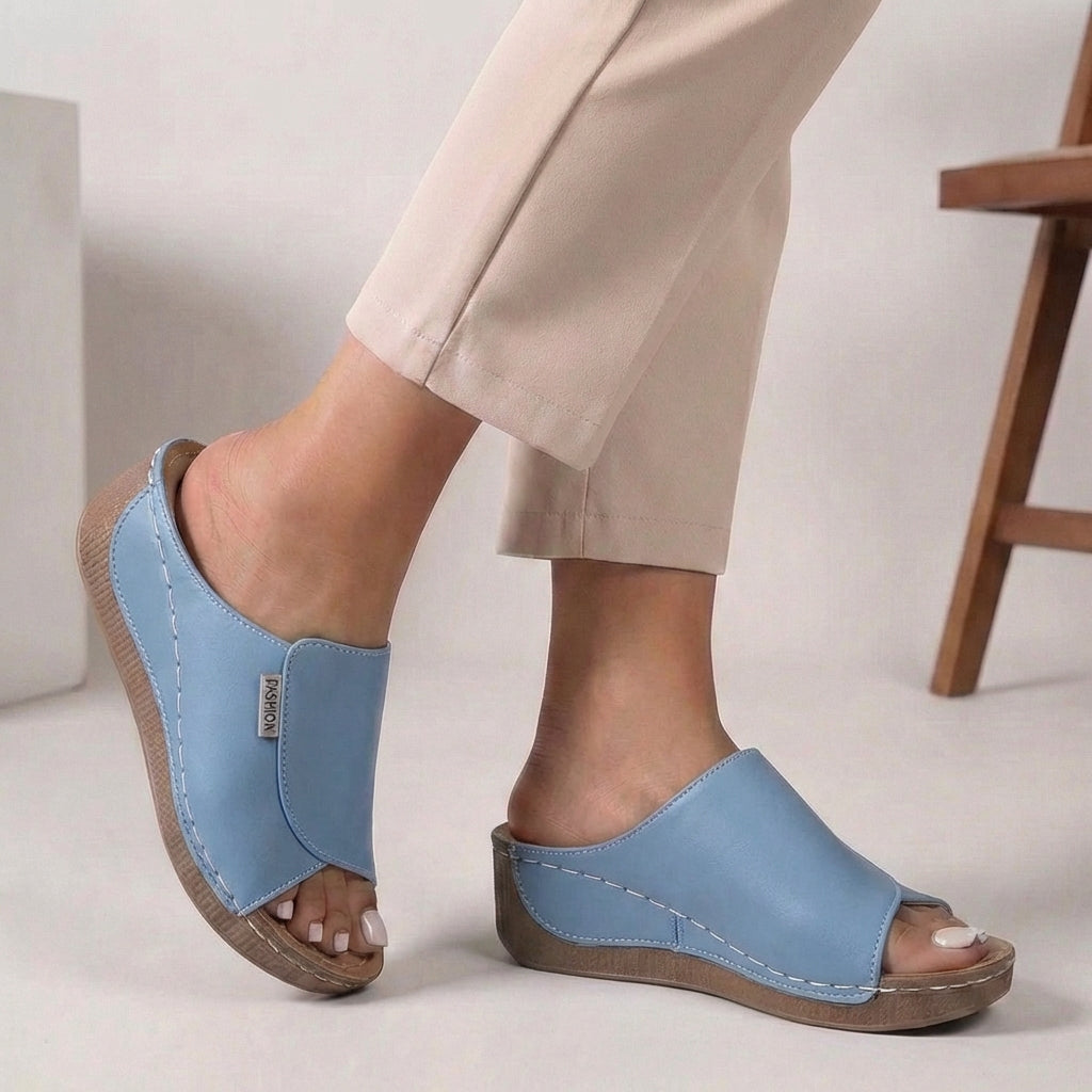 Chaussons à Talon Wedge Orthopédiques pour Femmes, Confortables et Ouverts, Casual d'Été – Madison