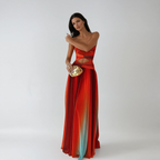 Robe Longue Élégante Sans Bretelles avec Noeud Avant pour Femmes – Lucy