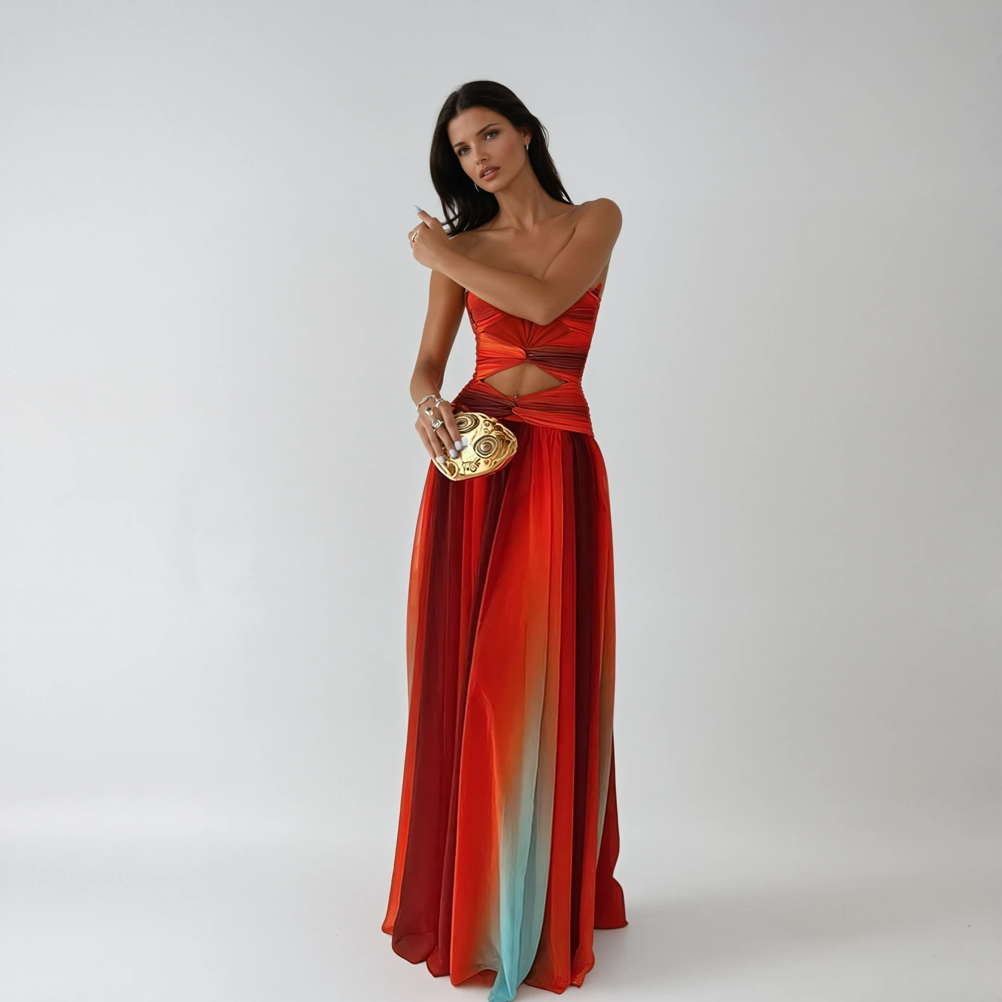 Robe Longue Élégante Sans Bretelles avec Noeud Avant pour Femmes – Lucy