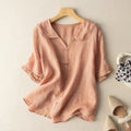 Blouse Vintage Femme Détail Bouton Col Peter Pan Manches Longues Douce Casual Élégante – Kristi