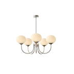 Chandelier en Verre Rose Doux avec Abat-jours | Finition Dorée