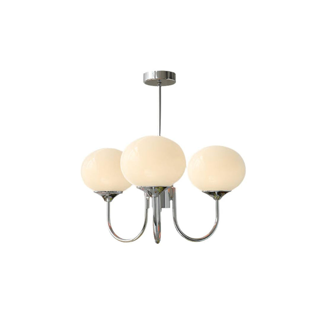 Chandelier en Verre Rose Doux avec Abat-jours | Finition Dorée