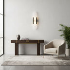 Längliche Wandleuchte aus natürlichem Alabaster, sanftes Licht, eleganter, zeitloser Luxus-Stil