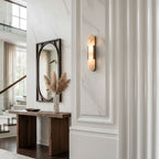 Längliche Wandleuchte aus natürlichem Alabaster, sanftes Licht, eleganter, zeitloser Luxus-Stil