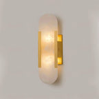 Längliche Wandleuchte aus natürlichem Alabaster, sanftes Licht, eleganter, zeitloser Luxus-Stil