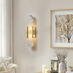 Längliche Wandleuchte aus natürlichem Alabaster, sanftes Licht, eleganter, zeitloser Luxus-Stil