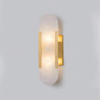 Längliche Wandleuchte aus natürlichem Alabaster, sanftes Licht, eleganter, zeitloser Luxus-Stil