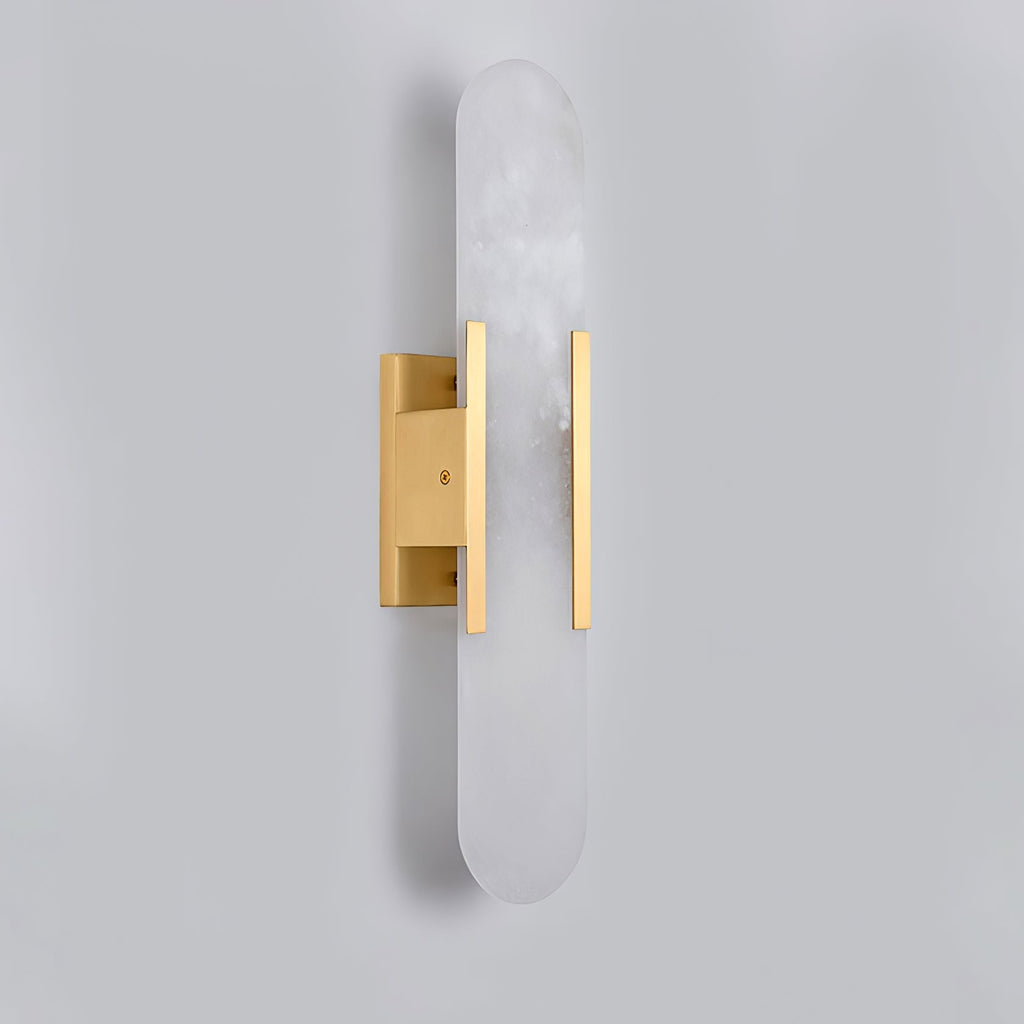 Längliche Wandleuchte aus natürlichem Alabaster, sanftes Licht, eleganter, zeitloser Luxus-Stil
