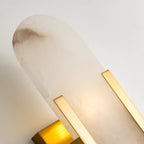 Längliche Wandleuchte aus natürlichem Alabaster, sanftes Licht, eleganter, zeitloser Luxus-Stil
