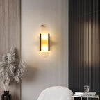 Längliche Wandleuchte aus natürlichem Alabaster, sanftes Licht, eleganter, zeitloser Luxus-Stil