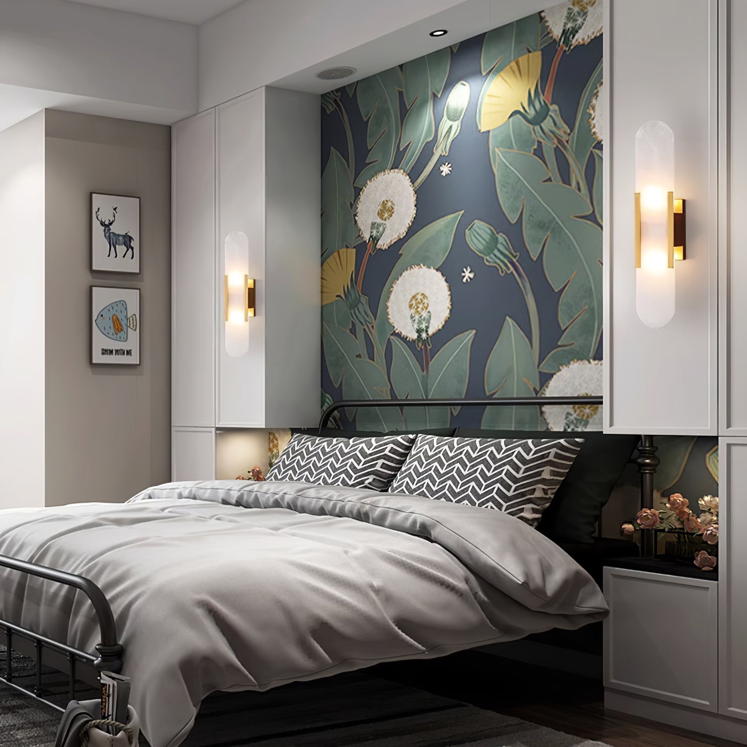 Längliche Wandleuchte aus natürlichem Alabaster, sanftes Licht, eleganter, zeitloser Luxus-Stil