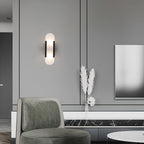 Längliche Wandleuchte aus natürlichem Alabaster, sanftes Licht, eleganter, zeitloser Luxus-Stil