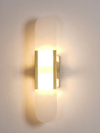 Längliche Wandleuchte aus natürlichem Alabaster, sanftes Licht, eleganter, zeitloser Luxus-Stil