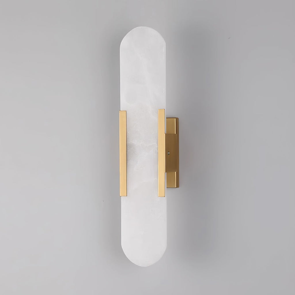Längliche Wandleuchte aus natürlichem Alabaster, sanftes Licht, eleganter, zeitloser Luxus-Stil