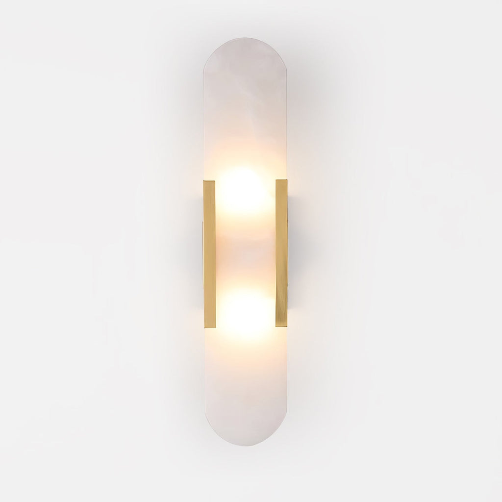 Längliche Wandleuchte aus natürlichem Alabaster, sanftes Licht, eleganter, zeitloser Luxus-Stil