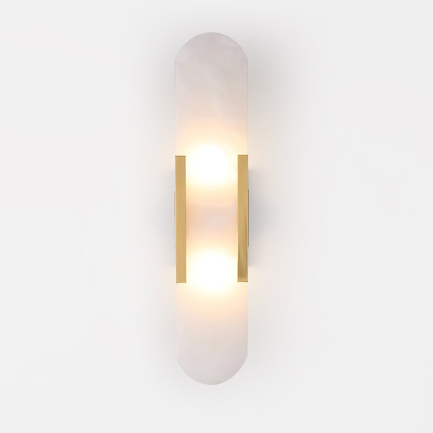 Längliche Wandleuchte aus natürlichem Alabaster, sanftes Licht, eleganter, zeitloser Luxus-Stil