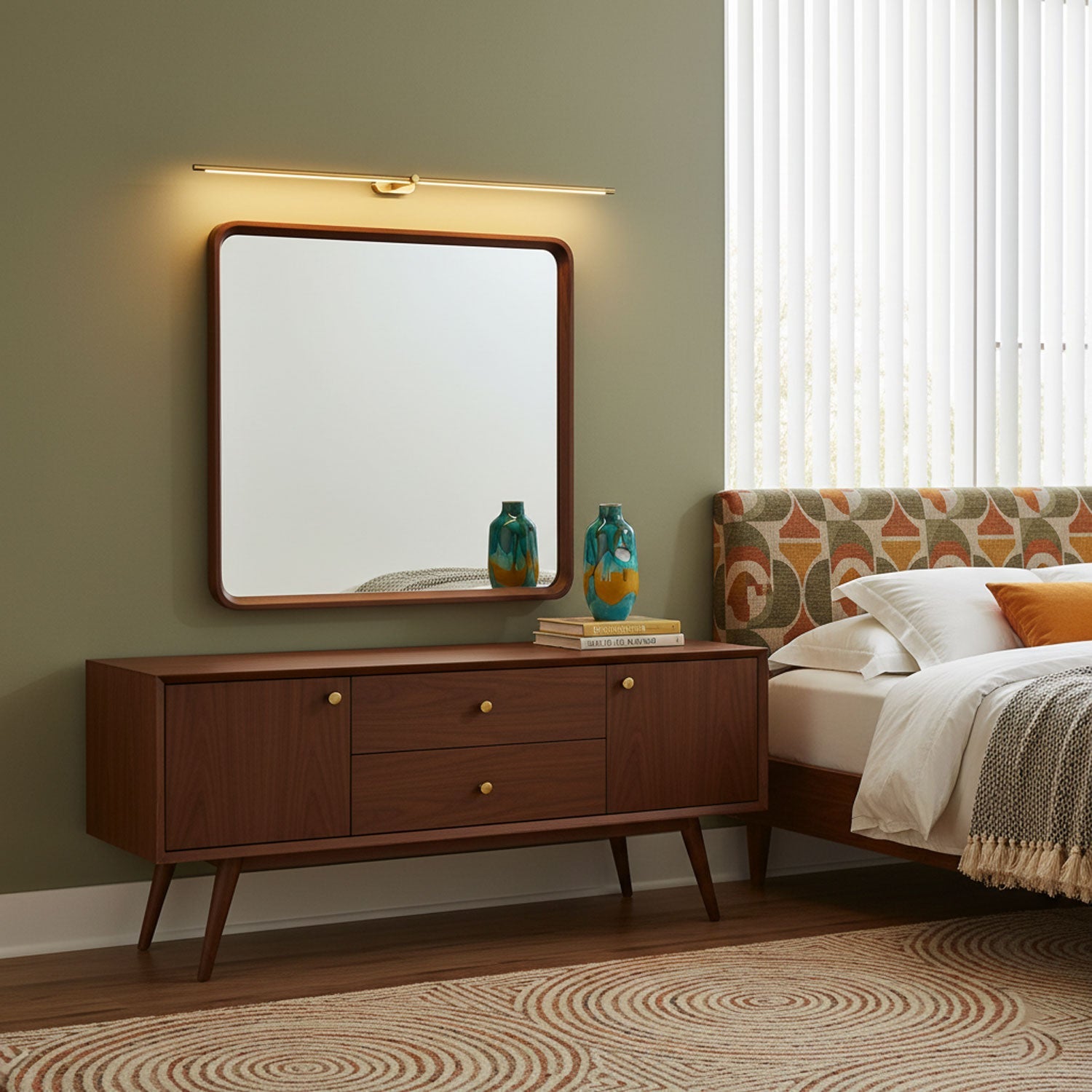 Kabellose, wiederaufladbare lineare LED-Wandleuchte, minimalistischer Stil, Bildspiegel Wohnzimmer