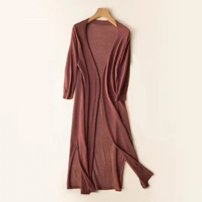 Cardigan largo abierto casual para mujer – Danielle