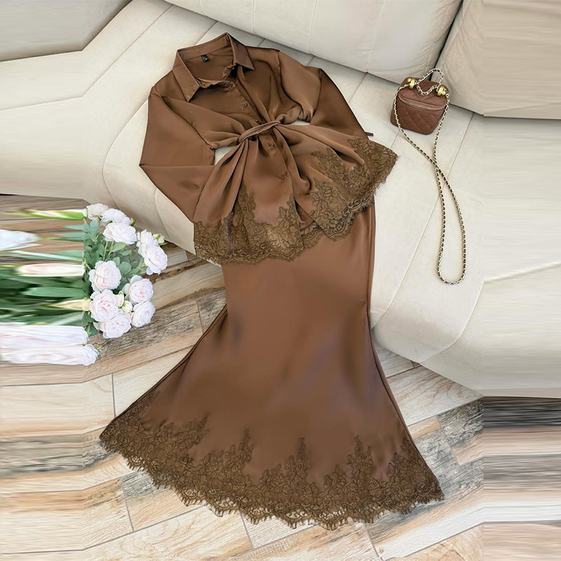 Completo donna tuta elegante donna poliestere fluido cerimonia matrimonio cocktail sera – Velona