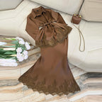 Completo donna tuta elegante donna poliestere fluido cerimonia matrimonio cocktail sera – Velona