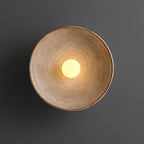 Japanische Wandlampe aus Harz und Glas mit Holzfinish