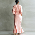 Robe Longue Décolleté en V Drapée Manches Longues Polyester-Spandex Femme Élégante Soirée Mariage Cocktail Formelle – Dahlia