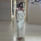 Robe Longue Dentelle Col Rond Jupe Longue Fluide Polyester Femme Élégante Soirée Mariage Formelle Cocktail Gala Automne – Dentelle Douce