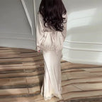 Completo donna tuta elegante donna poliestere fluido cerimonia matrimonio cocktail sera – Velona