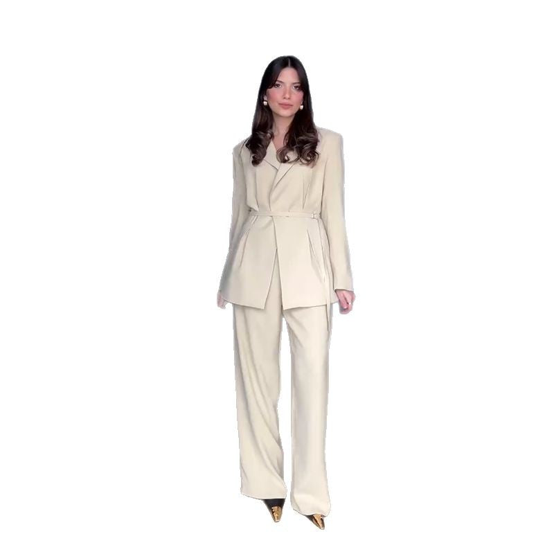 Ensemble Deux Pièces Femme Blazer Imprimé Manches Régulières Pantalon Droit Polyester Casual Jumpsuit Chic Bureau Trajet Printemps Hiver – Vivace