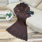 Completo donna tuta elegante donna poliestere fluido cerimonia matrimonio cocktail sera – Velona