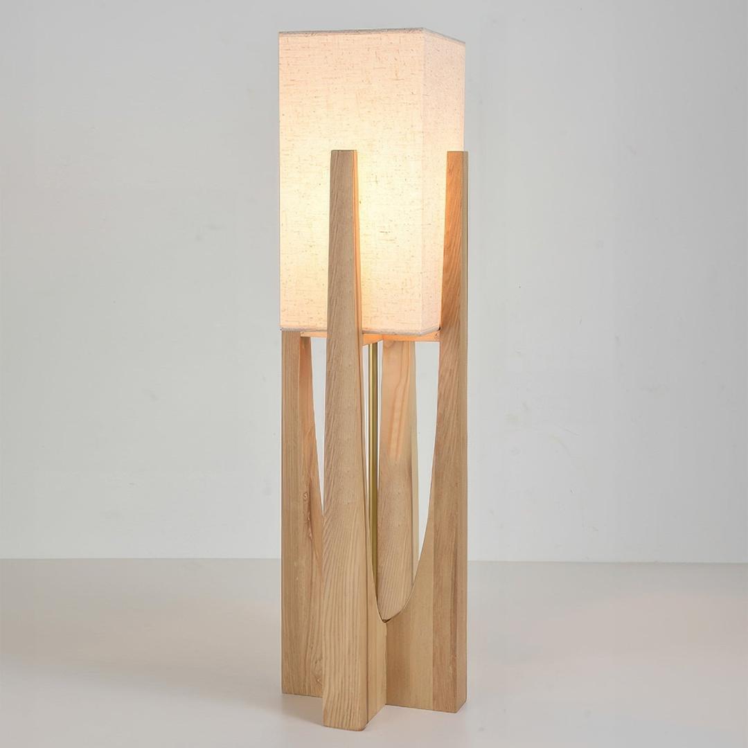 Lampe sur Pied en Bois Wabi-Sabi | Design Japonais
