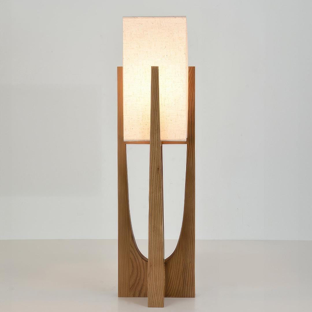 Lampe sur Pied en Bois Wabi-Sabi | Design Japonais