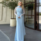 Robe Longue Dentelle Col Rond Jupe Longue Fluide Polyester Femme Élégante Soirée Mariage Formelle Cocktail Gala Automne – Dentelle Douce