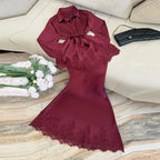 Completo donna tuta elegante donna poliestere fluido cerimonia matrimonio cocktail sera – Velona