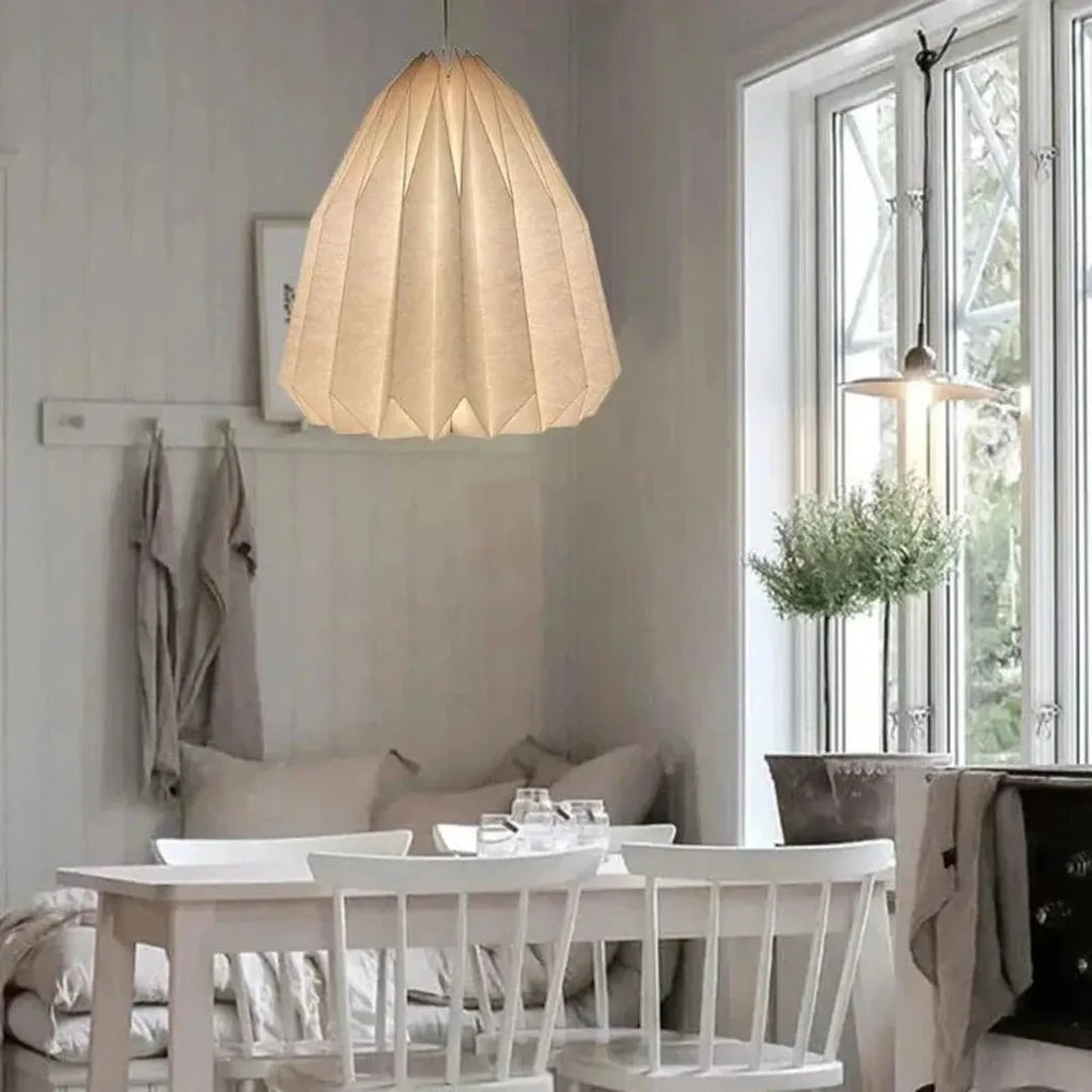Plafonnier Suspension Scandinave en Papier | Lampe Nordique au Design Élégant