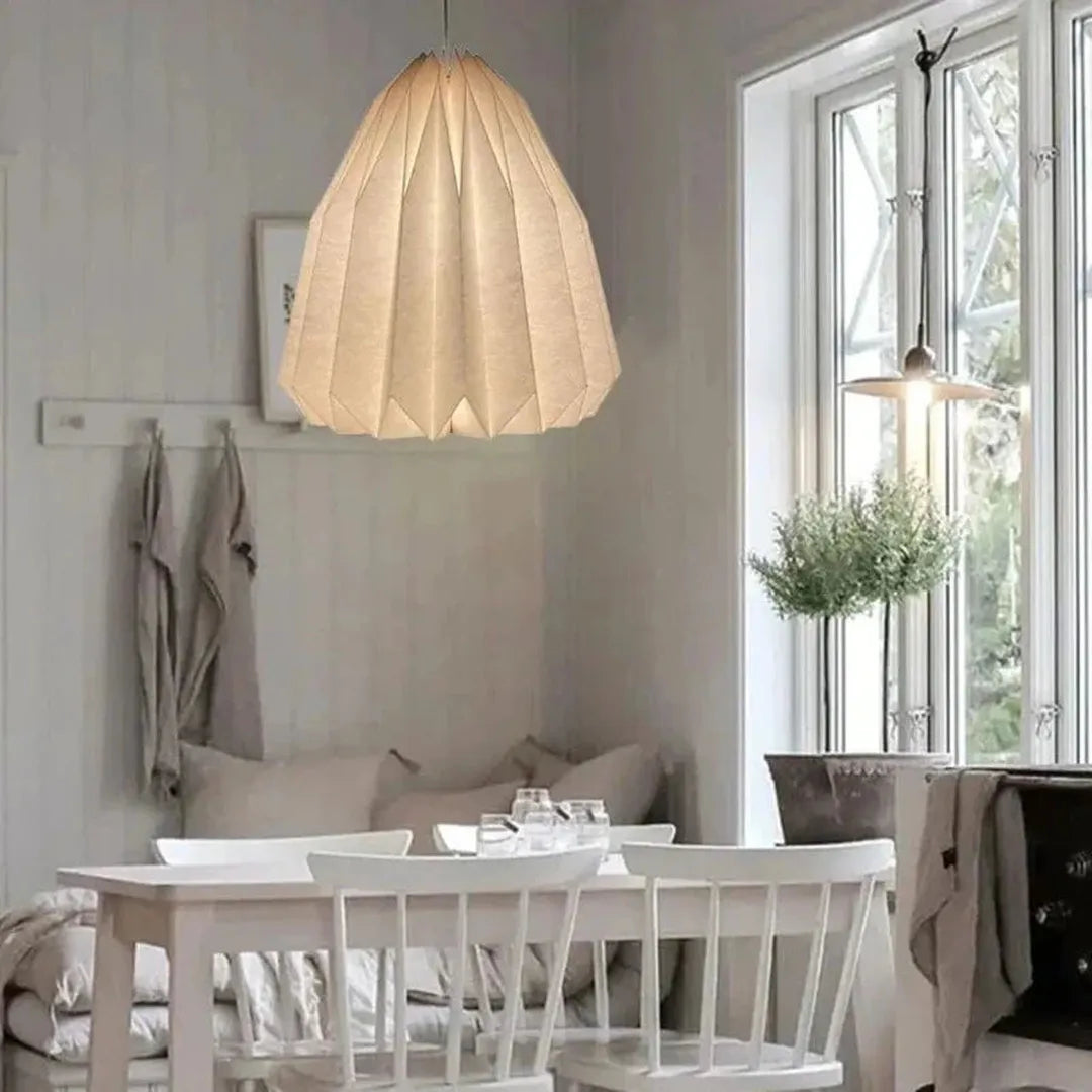 Plafonnier Suspension Scandinave en Papier | Lampe Nordique au Design Élégant